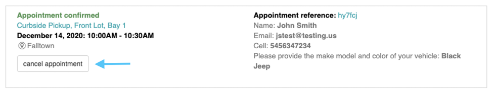 Patron cancel appointment